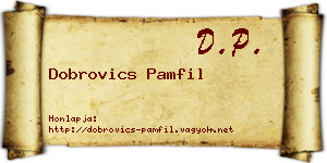 Dobrovics Pamfil névjegykártya
